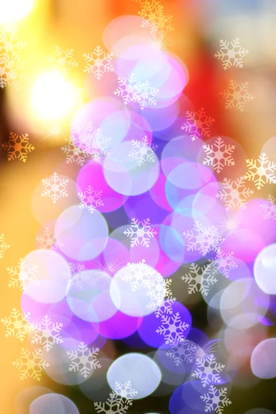 Abstrato desfocado bokeh luz e floco de neve, backgro de Natal — Fotografia de Stock