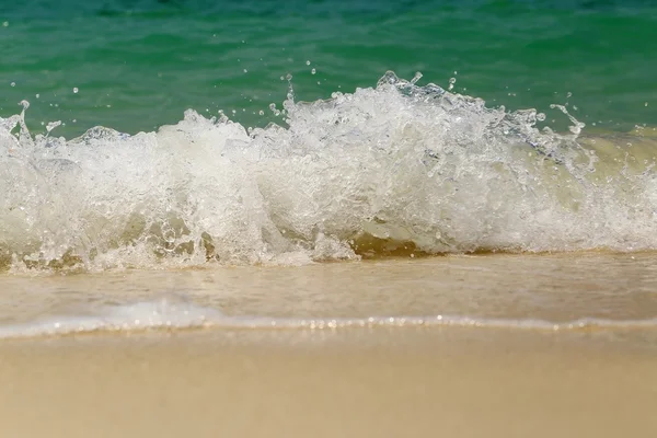 Vague de mer sur la plage de sable fin. — Photo