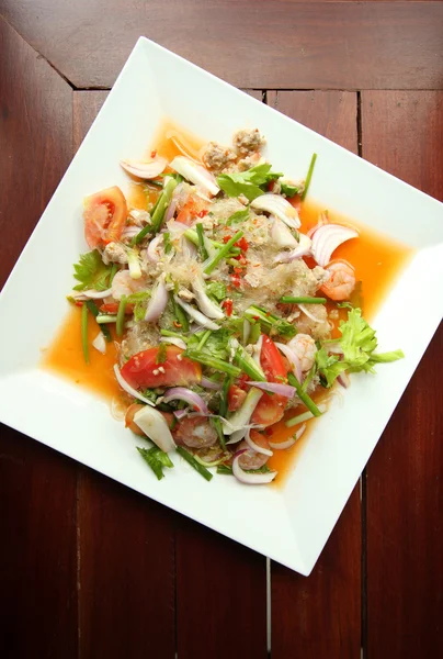 Vermicelli picante tailandés y ensalada de mariscos . —  Fotos de Stock