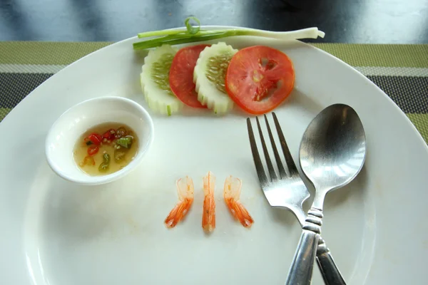 Plato vacío de arroz frito comido . — Foto de Stock