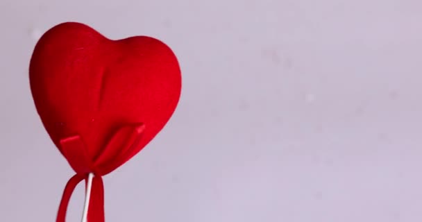 Kærestedag Valentinsdag Enkelt Rødt Hjerte Hvid Isoleret Baggrund Kopier Plads – Stock-video