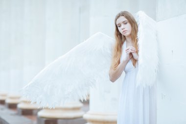 Beyaz Melek kanatlı kız