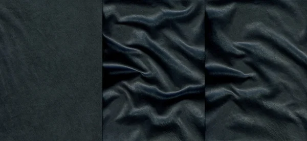 Set of dark blue leather textures — Stock Photo, Image