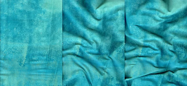 Set of turquoise suede leather textures — Stock Photo, Image