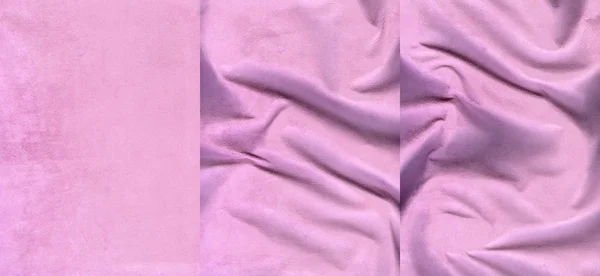 Uppsättning av rosa mocka läder texturer — Stockfoto
