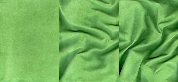 Σύνολο της σκούρο πράσινο σουέτ δέρμα υφές — Φωτογραφία Αρχείου