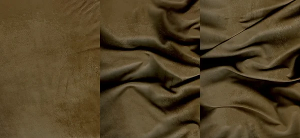 Set of brown suede leather textures — Stock Photo, Image