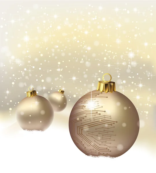 Absztrakt arany háttér karácsony baubles — Stock Vector