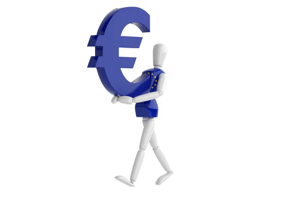 ユーロ通貨の白い男 — ストック写真