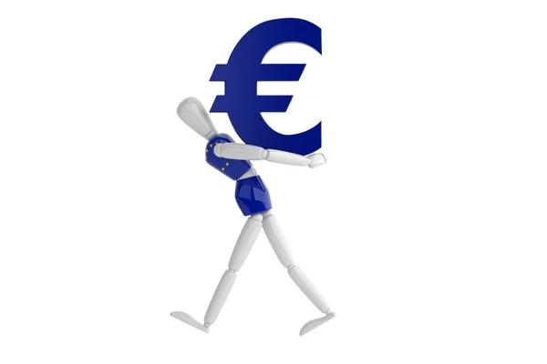 Euro waluty biały człowiek — Zdjęcie stockowe