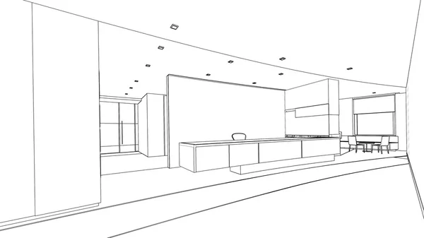 bir iç Resepsiyon alanı anahat kroki 