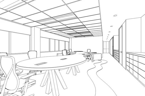 Anahat kroki bir iç ofis alanının 