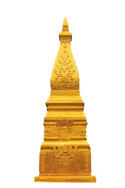 Golden pagoda beyaz izole kırpma yoluyla 