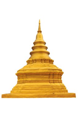Golden pagoda beyaz izole kırpma yoluyla 