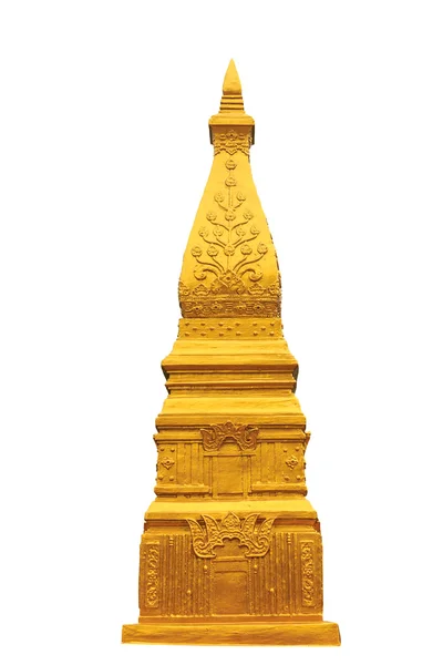 Golden pagoda in white isolate with clipping path — Stock Photo, Image