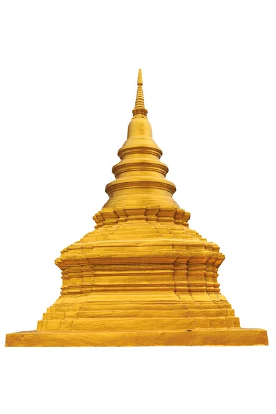 クリッピング パスで白い分離の黄金の仏塔 — ストック写真