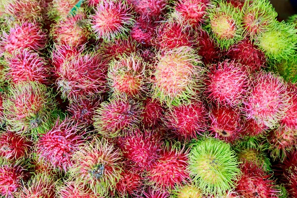 Tayland taze organik rambutan Tay meyve pazarı