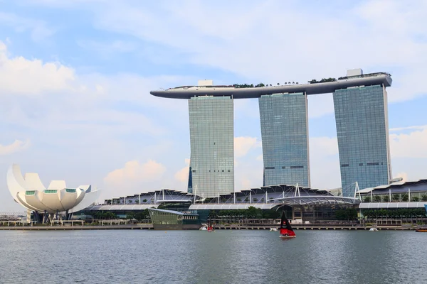 Byggnader i Singapore city, Singapore - 13 September 2014 Stockfoto