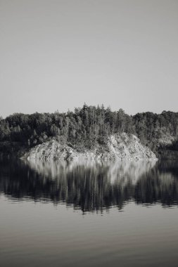 Sudaki siyah beyaz yansıma