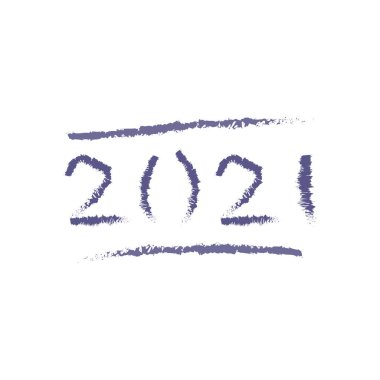 Beyaz arkaplana 2021 fırça yazmanın vektör illüstrasyonu