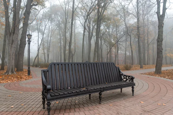 Stadtpark Herbst Nebliger Morgen Gomel Weißrussland — Stockfoto