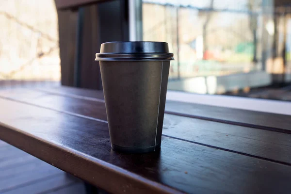 Café Caliente Aromático Negro Vaso Desechable — Foto de Stock