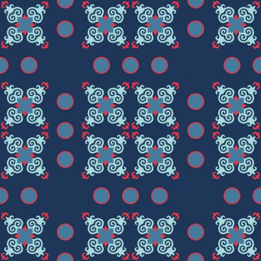 Dekoratif Asyalı Halkın Kusursuz Örnekleri. Asyalı Göçebelerin Süsü: Kırgız, Kazak, Beşir, Tatar, Yakut, Moğol. Kağıt Ürünleri, Tekstil Etnik Vektör İllüstrasyonu.