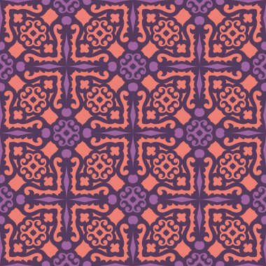 Klasik Şablon Süslemesi, Dekoratif Dekoratif Dekoratif Çiçeksiz Duvar Kağıdı, Moda Yazısı, Moda Dekorasyonu, Moda Dekorasyonu, Ev Tekstili, Retro Vektör İllüstrasyonu.