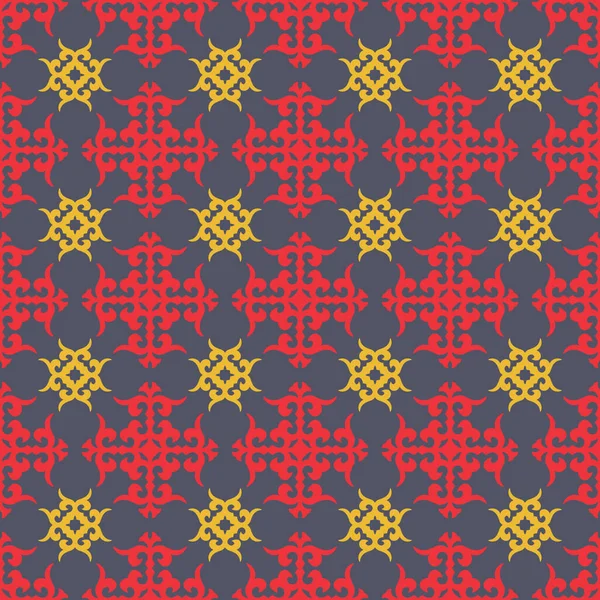 Decorative Asian Folk Seamless Pattern Ornament Asian Nomads Kyrgyz Kazakhs — Stock Vector