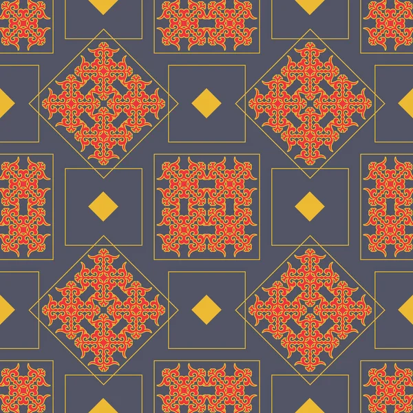 Decoratieve Aziatische Folk Naadloze Patroon Ornament Van Aziatische Nomaden Kirgizië — Stockvector