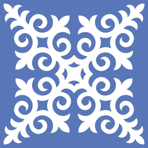 装飾的な正方形のパターン あなたのデザインのためのワークピース カザフスタン キルギス ウズベキスタン タイル テキスタイル プリントデザインのための国家アジアの装飾の装飾要素とモチーフ ベクトル — ストックベクタ