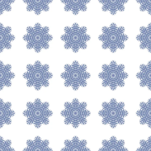 Seamless Pattern Snowflakes Background White Color Invitation Xmas Card Holiday — Stock Vector