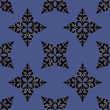 Orta Asya ve Kırgızistan 'daki göçebelerin lüks, kusursuz Asya modelleri. Göçebe etnik damgası. Asya süslemeleri.