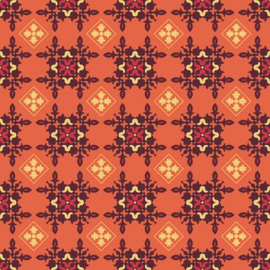 Orta Asya ve Kırgızistan 'daki göçebelerin kusursuz Asya örneği. Göçebe etnik damgası. Asya süslemeleri.