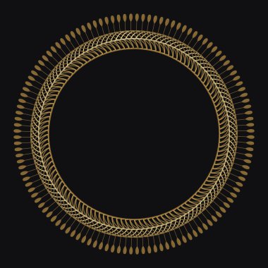 Siyah arka planda lüks çerçeveli altın rengi. Şablon şablonu zarif düğün davetiyesi; davet; tasarım için çalışma kartı. Vektör.