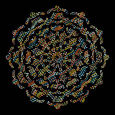 Etnik tarzda yuvarlak bir süs. Mandala dairesel soyut çiçek deseni. Süslü Arabesk Vektör Deseni. Moda Tekstil, Ev Dekorasyonu, Kağıt Ürünleri Etnik Flourish Resimleri