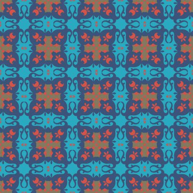 Vektör süslemesiz desen. Etnik tarzda arka plan ve duvar kâğıdı. Vektör illüstrasyonu geçmiş, motifler, tekstil, duvar kağıtları, kumaşlar, hediye ambalajları, şablonlar için kullanılabilir.