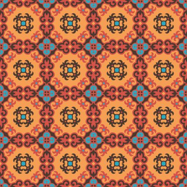 Vektör süslemesiz desen. Etnik tarzda arka plan ve duvar kâğıdı. Vektör illüstrasyonu geçmiş, motifler, tekstil, duvar kağıtları, kumaşlar, hediye ambalajları, şablonlar için kullanılabilir.