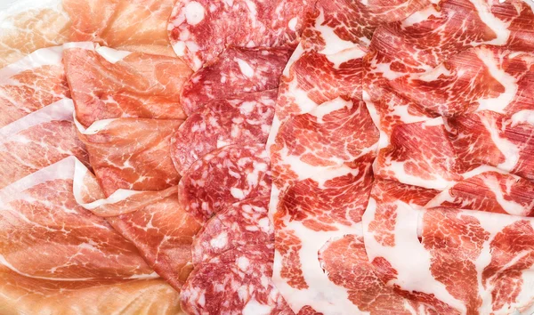 Italian cured meat types — Stock Photo, Image