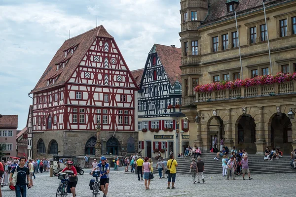 Central square of medieval German town — Stock Photo, Image