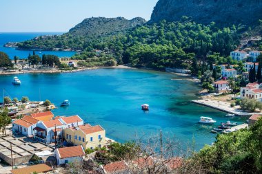 View over Greek islands Kastelorizo clipart