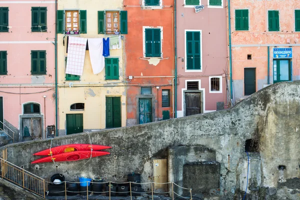 View of colorful buildings in northern Italy — Stock Photo, Image