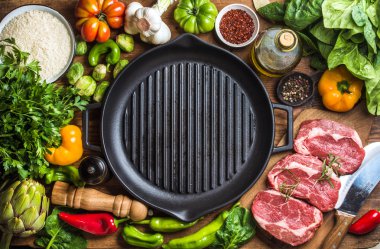 Sağlıklı et yemek için malzemeler