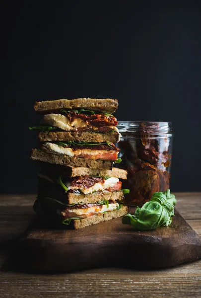 Caprese sandwich or panini. — Stock Photo, Image