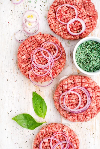 Raw ground beef meat cutlet — Stock Photo, Image