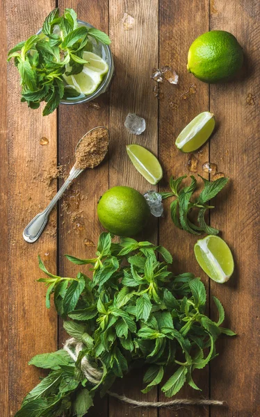 Ingredientes para hacer cóctel de verano mojito — Foto de Stock