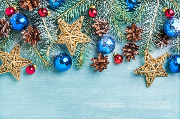Natal ou Ano Novo decoração fundo — Fotografia de Stock