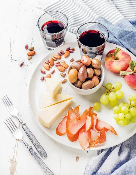 Vin snacks set — Stockfoto