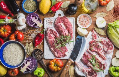 Malzemeler pişirme ile ham kuzu