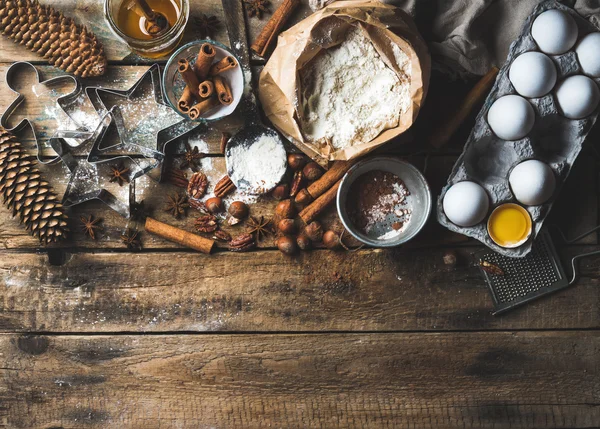 Crăciun vacanță de gătit și ingrediente de copt — Fotografie, imagine de stoc